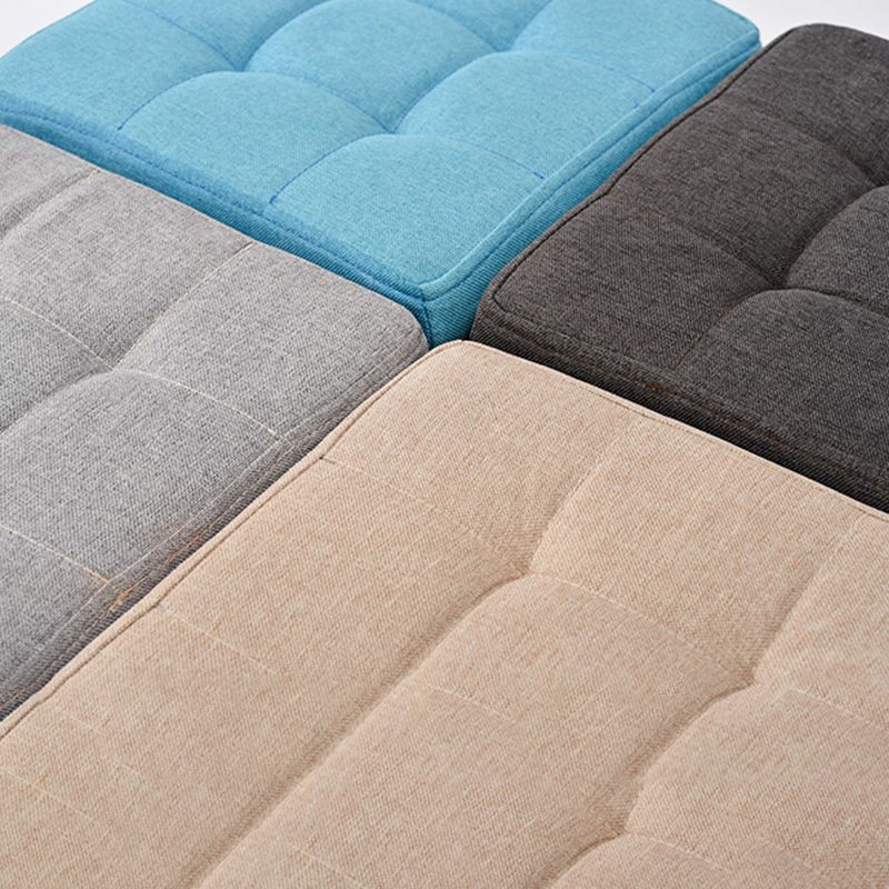 Mid-Century Modern Pouf Ottoman Faux Leather Tufted Square Ottoman with Storage