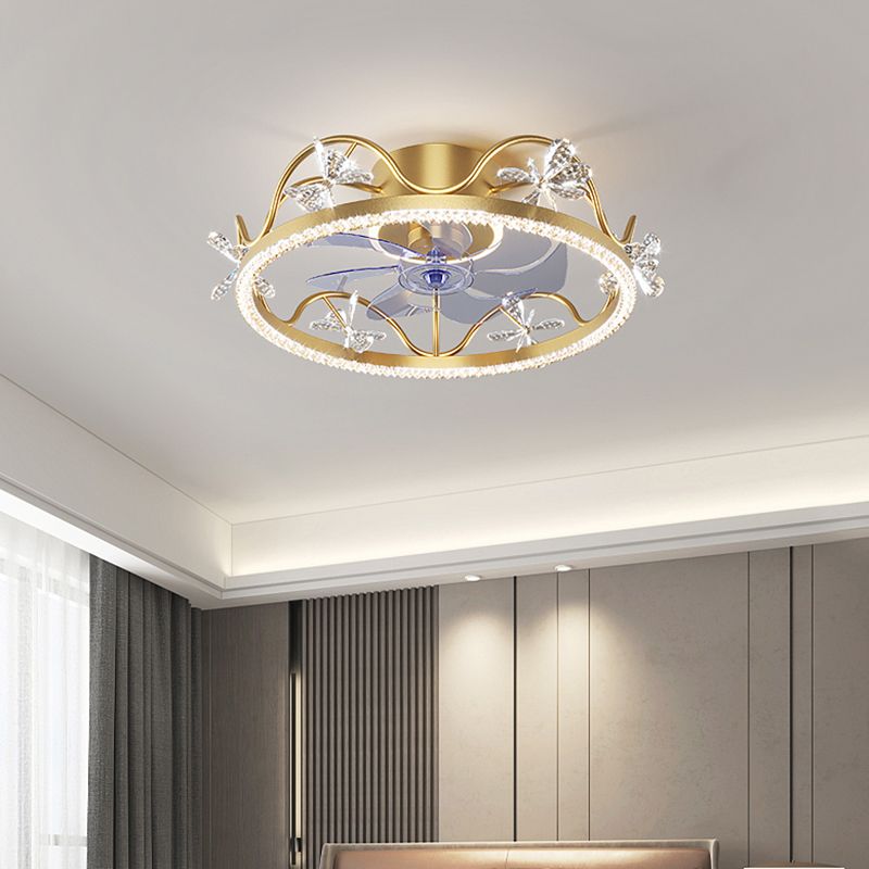 Multi Light Ceiling Fan Light Modern Style Metal Ceiling Fan Light for Children's Room