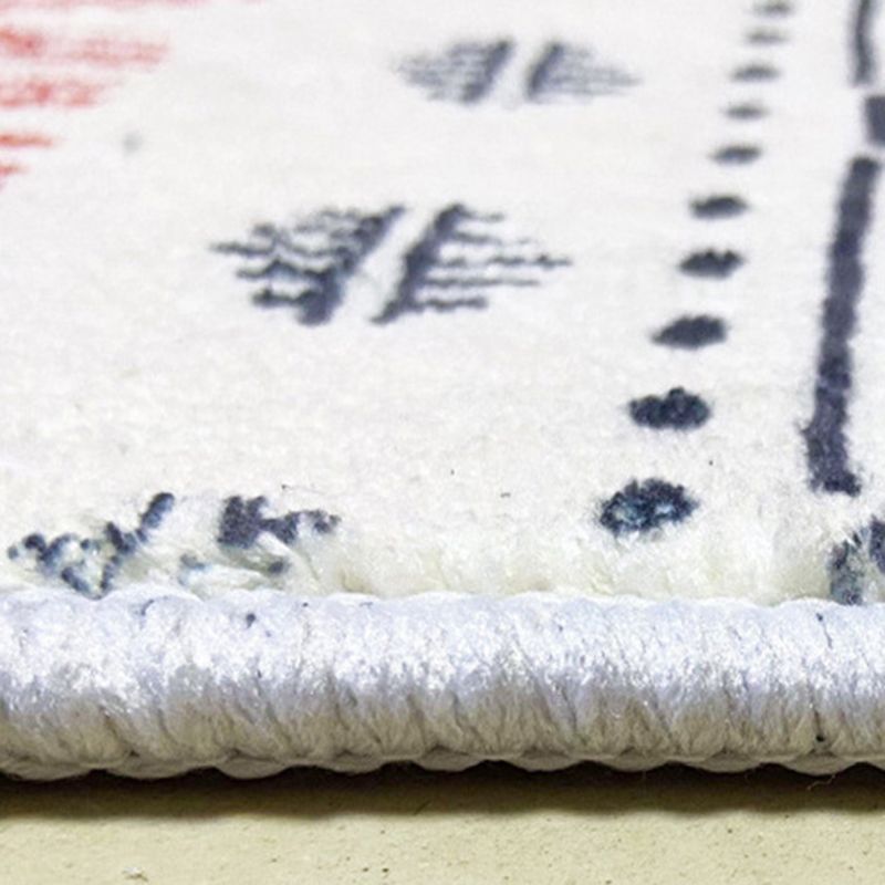 Blue Modern Area Rug Graphic Pattern Polyester Area Carpet Non-Slip Backing Rug for Home Decor