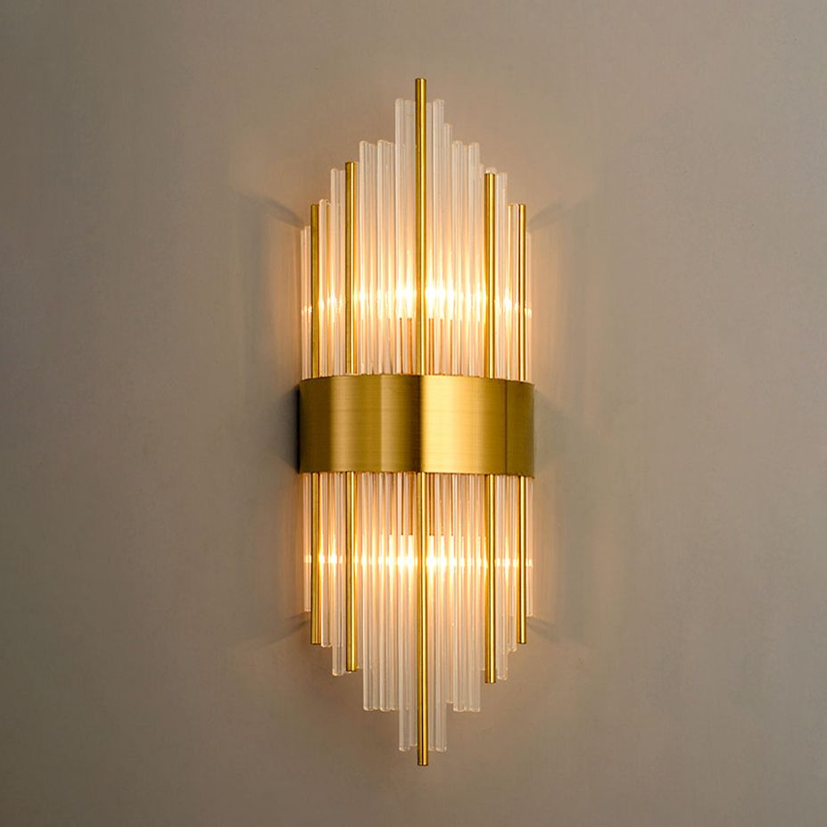 2 lichten Crystal Flush Mount Wall Sconce in zwart/gouden postmodern sconce licht