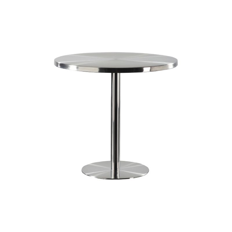 Mesa de comedor industrial mesa de acero inoxidable con base de pedestal para cocina