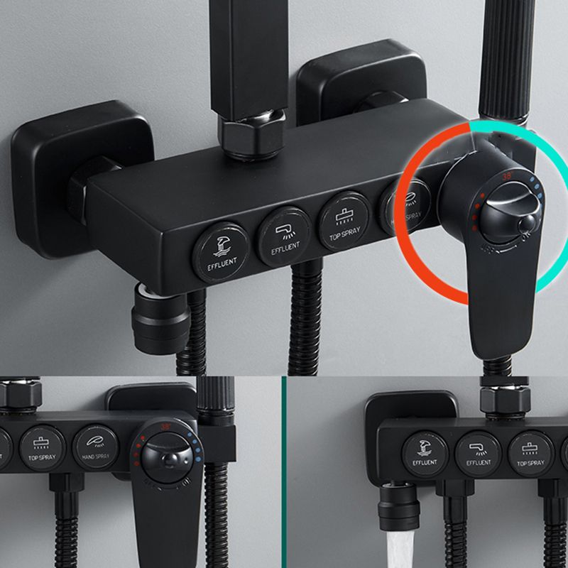 Contemporary Style Shower System Spot Resist Wall Mounted Copper Shower System