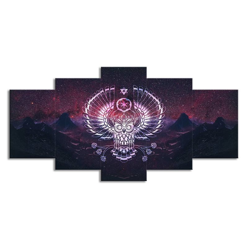 Purple Starry Night Art Print Wild Land Scorpion Modernism Multi-Piece Wall Decor