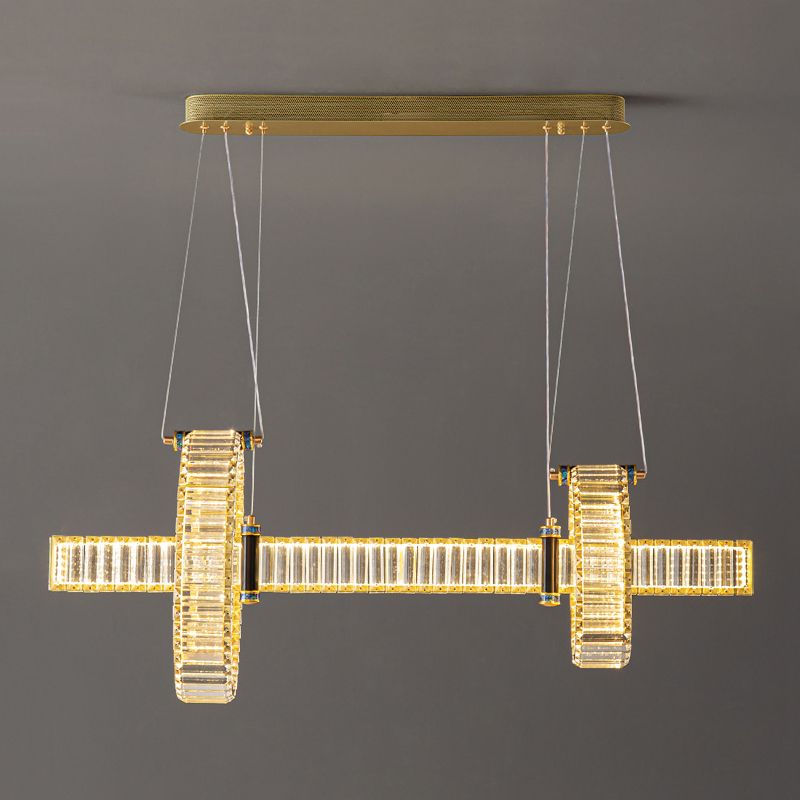 Contemporary Island Light Fixtures Crystal Hanging Lamp for Dining Room