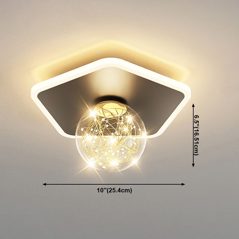 Globe LED Ceiling Light Contemporary Style Flush Mount Lighting Fixture for Living Room