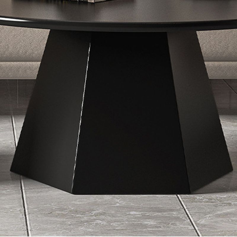 Ironwork Black/white Pedestal Base Design Round Coffee Table