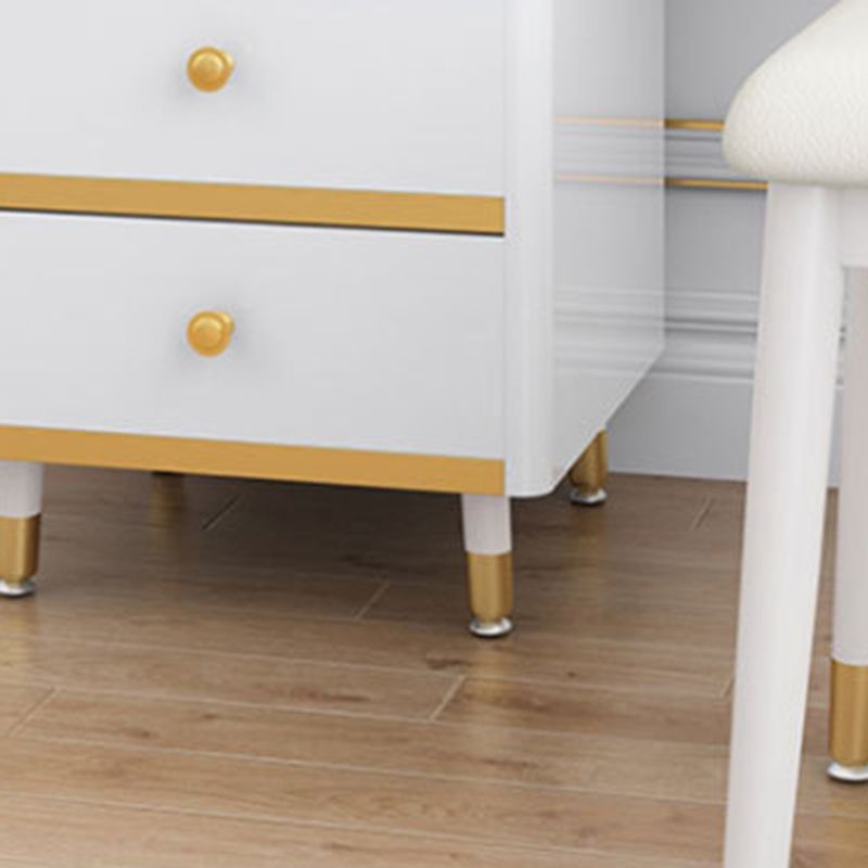 Contemporary White Makeup Vanity Desk Slate top Vanity Dressing Table