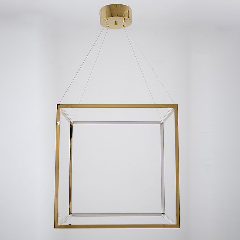 Lampe à suspension géométrique nordique Aluminium Salon LED Pendard Lightture en or