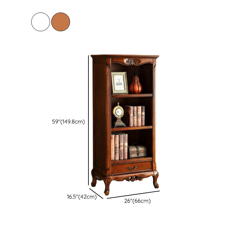 Contemporary Wooden Bookcase Standard Closed Back Bookshelf with Shelves