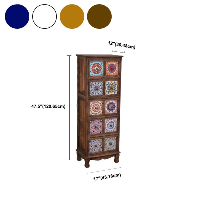 Brown Storage Chest Traditional Style Wooden Storage Chest Dresser with Drawers