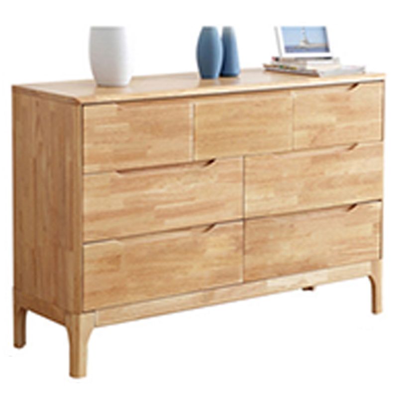 Contemporary Rubber Wood Storage Chest Home Chest with Drawers