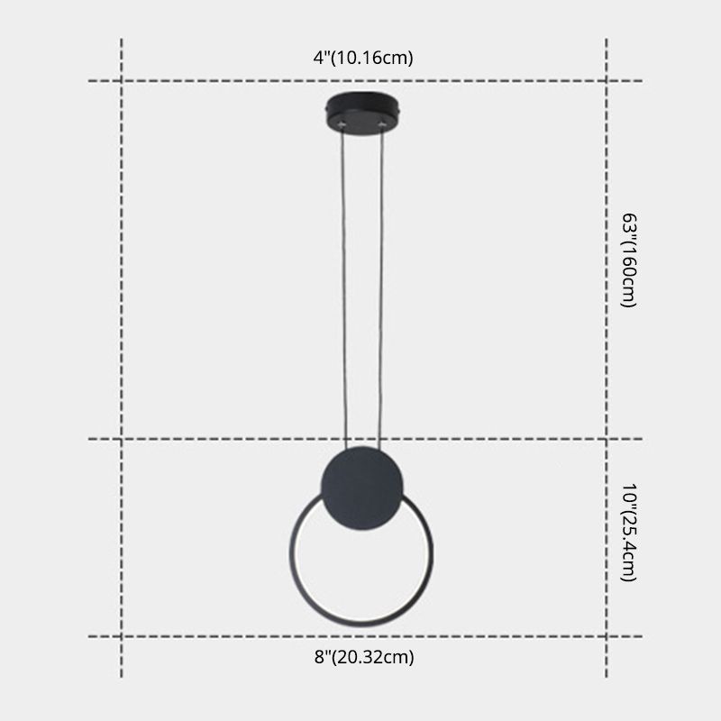 Minimalismus -LED -Pendellichtkit Black Geometrisches hängendes Lichtkit mit Metallschatten