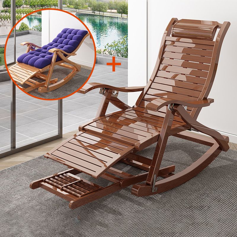 Antique Rocking Chair Wooden Removable Cushions Tufted Ergonomic Rocking Chair