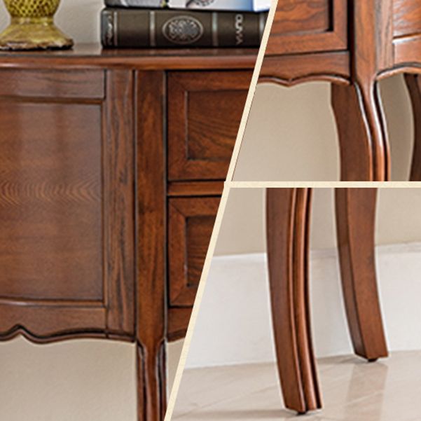 Mid-Century Modern Wood Accent Table Half Moon Console Sofa Table for Hall