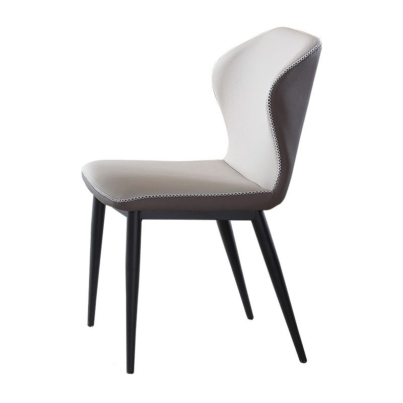 Wingback Side Chairs Faux Leather Kitchen Dining Armless Chairs