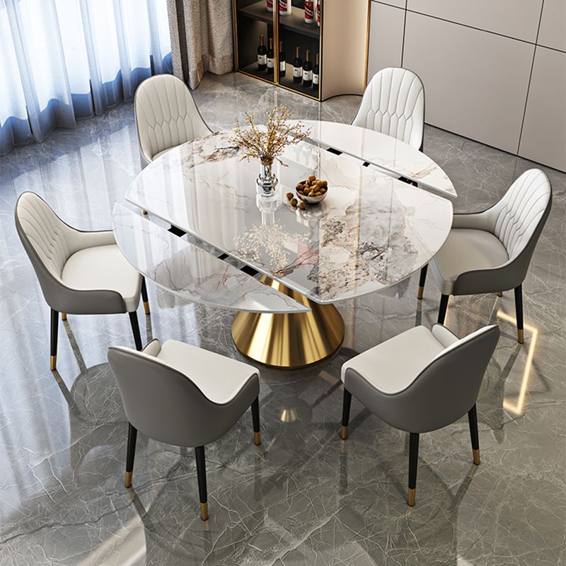 Contemporary 1/2/5/7 Pieces Furniture Round Stone Dining Set for Home