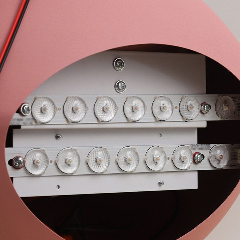 Kids Creative LED Fan Light Wrought Iron Airplane Hanging Lamp with Acrylic Shade