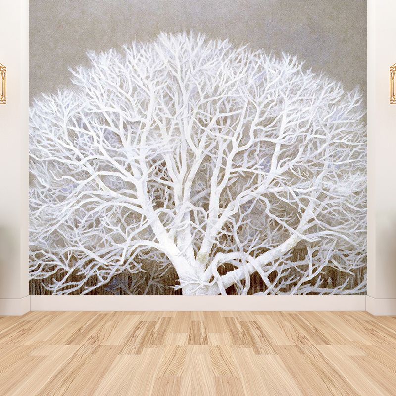 Stain Protection Tree Mural Decal Non-Woven Material Modern Wall Decor for Kitchen