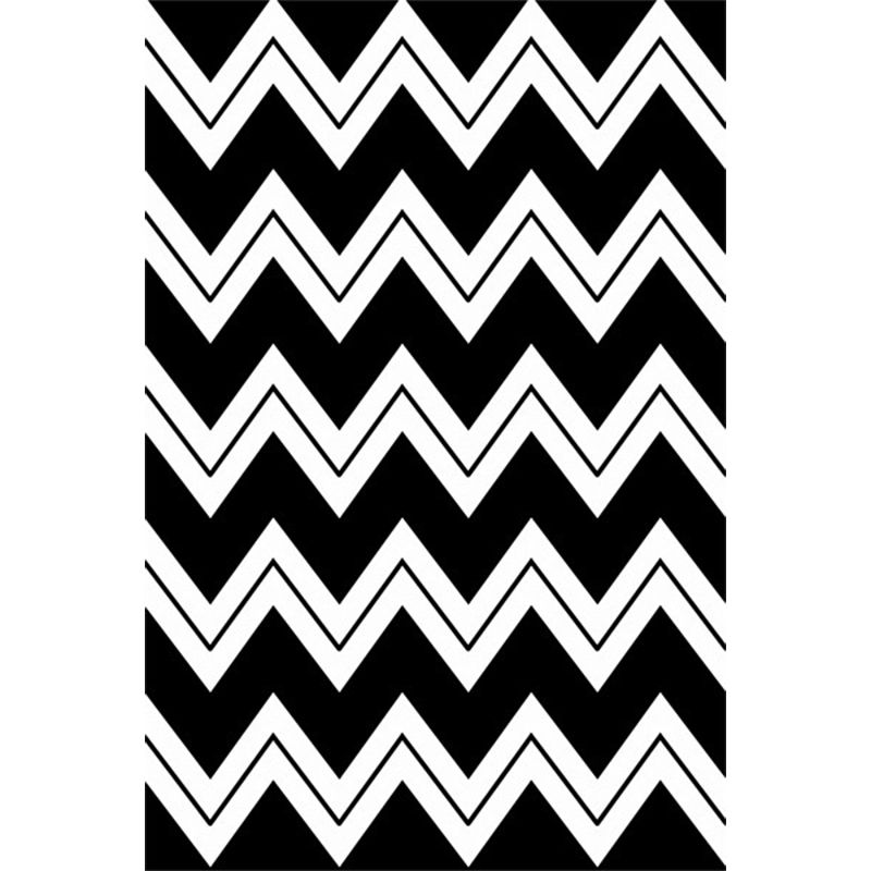 Zwart-wit nieuw tapijten Polyester Chevron Patroon Tapijt Wasbaar Non-Slip Achterstapijt voor woonkamer