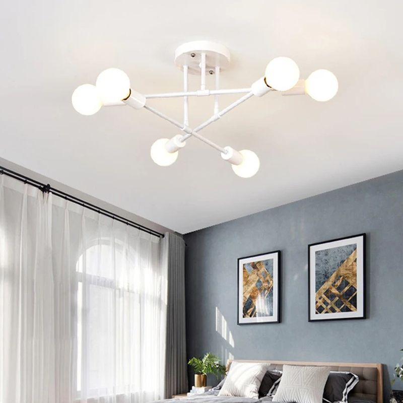 Halbbündige Deckenleuchte im Schmiedeeisen-Industriestil, stimmungsvolle Metall-Einbauleuchte für Schlafzimmer