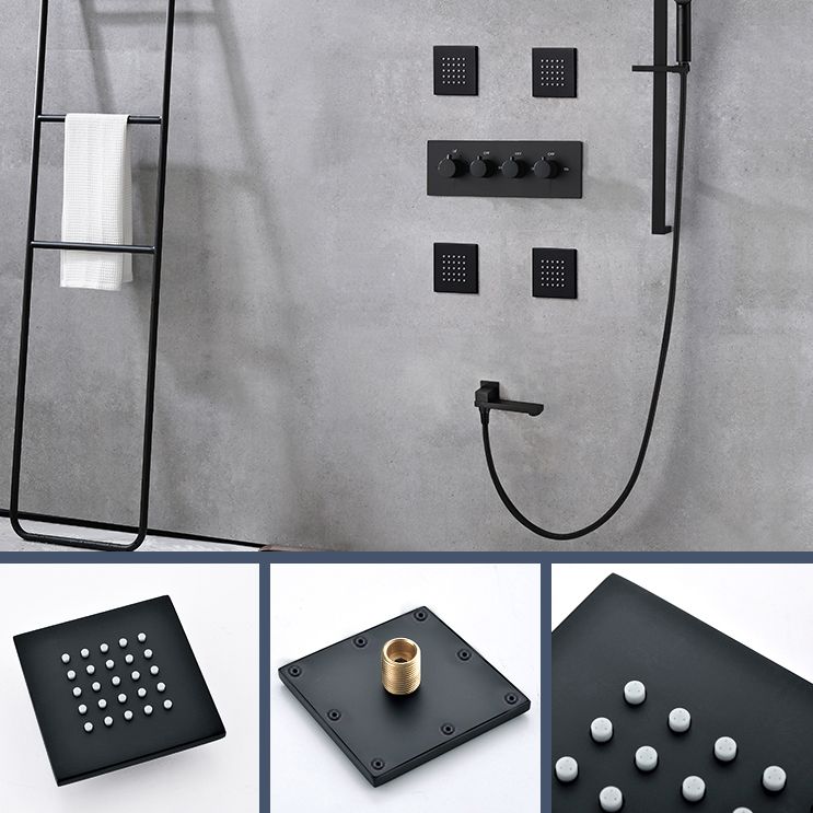 Modern Shower Trim Brass Slide Bar Included Adjustable Shower Head Shower Combo