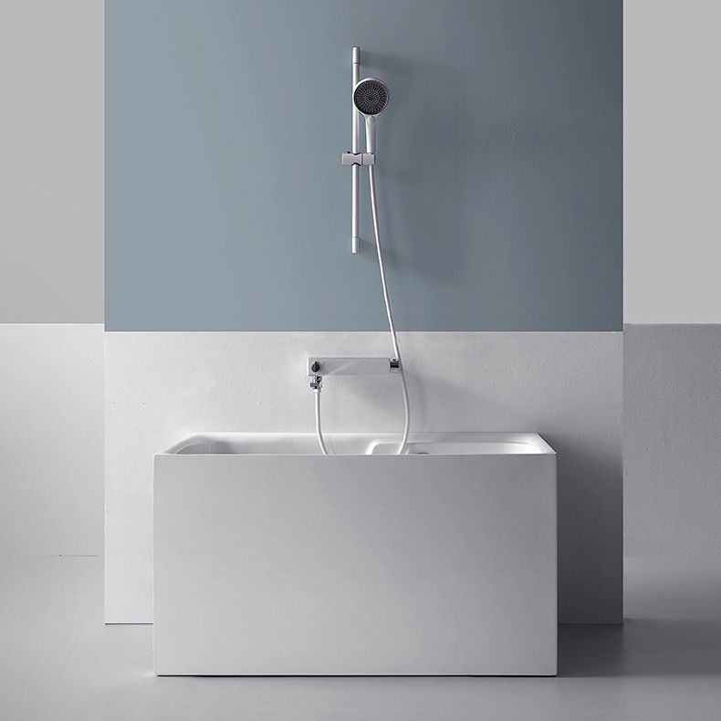 Back to Wall Small Tub Modern Soaking Rectangular Bathroom Bathtub