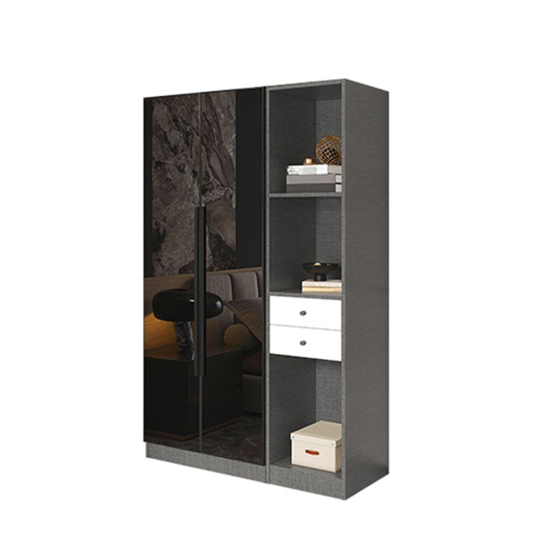 Modern Style Wardrobe Grey Colour Glass Wardrobe Closet for Bedroom