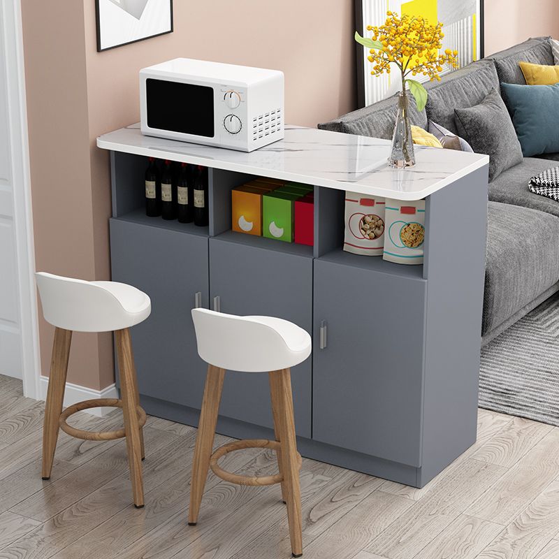 Contemporary Bar Dining Table Rectangle Wooden Counter Table