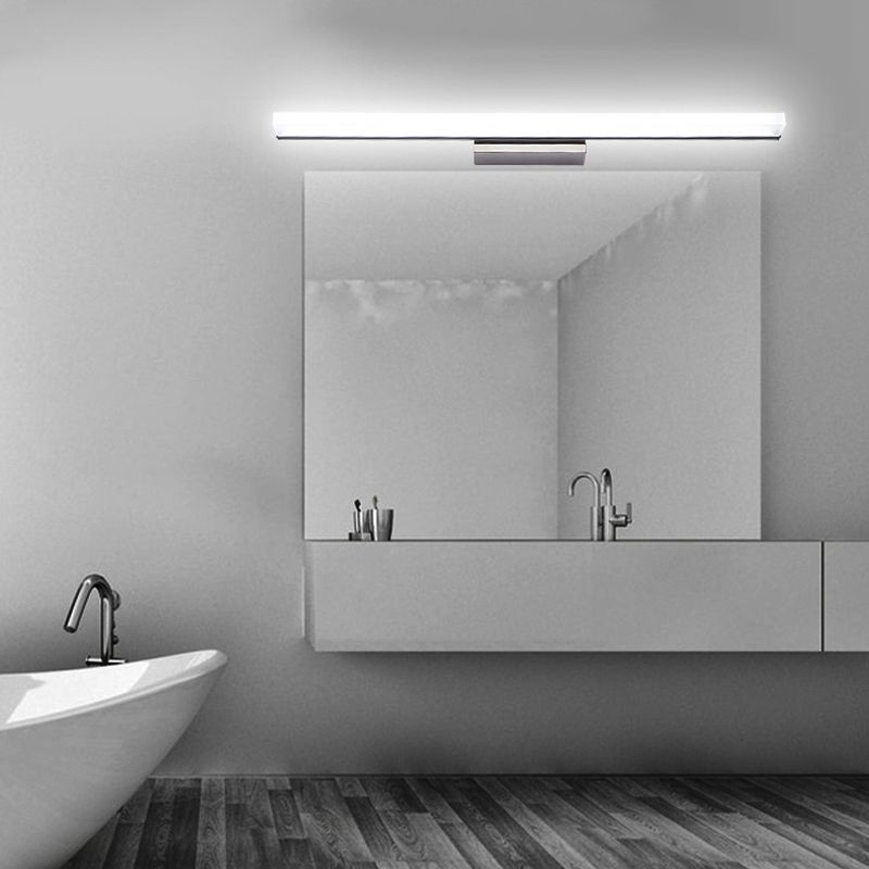 Modern Minimalist Style Rectangular Vanity Wall Light Fixtures 1 Light Wall Mounted Vanity Lights with Acrylic Shade