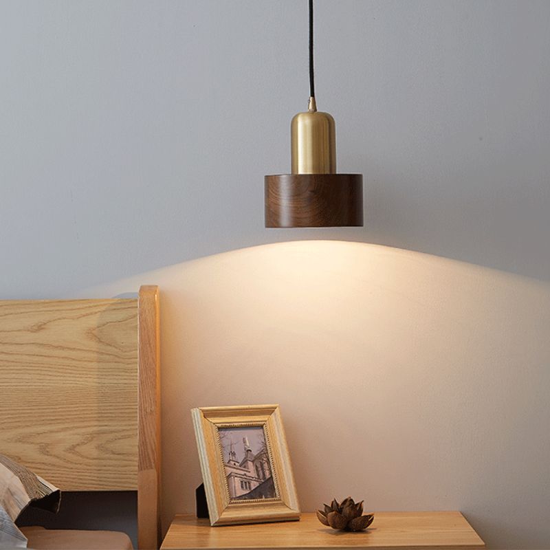 Half Cylinder Shape Wood Wall Light Fixture Modern Style Wall Lamp for Dining Room