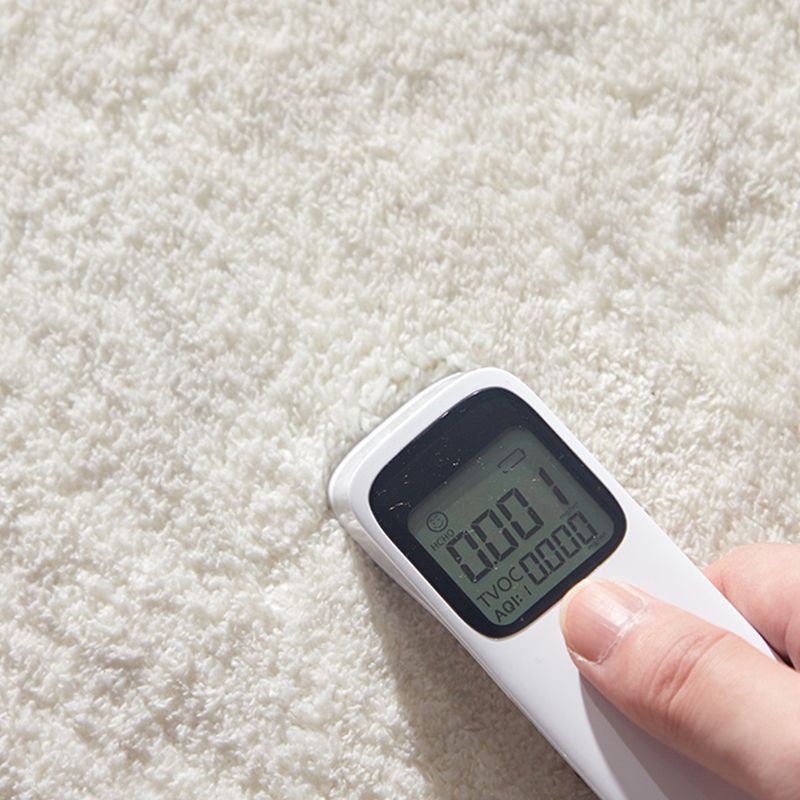 Chic White Area Rug Stripe Pattern Modern Area Carpet Polyester Non-Slip Backing Rug for Living Room