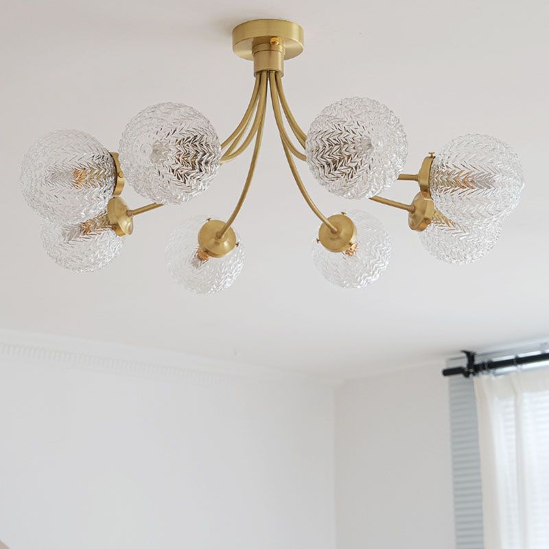 American Style Ceiling Light Ball Shape Shade Ceiling Lamp for Bedroom