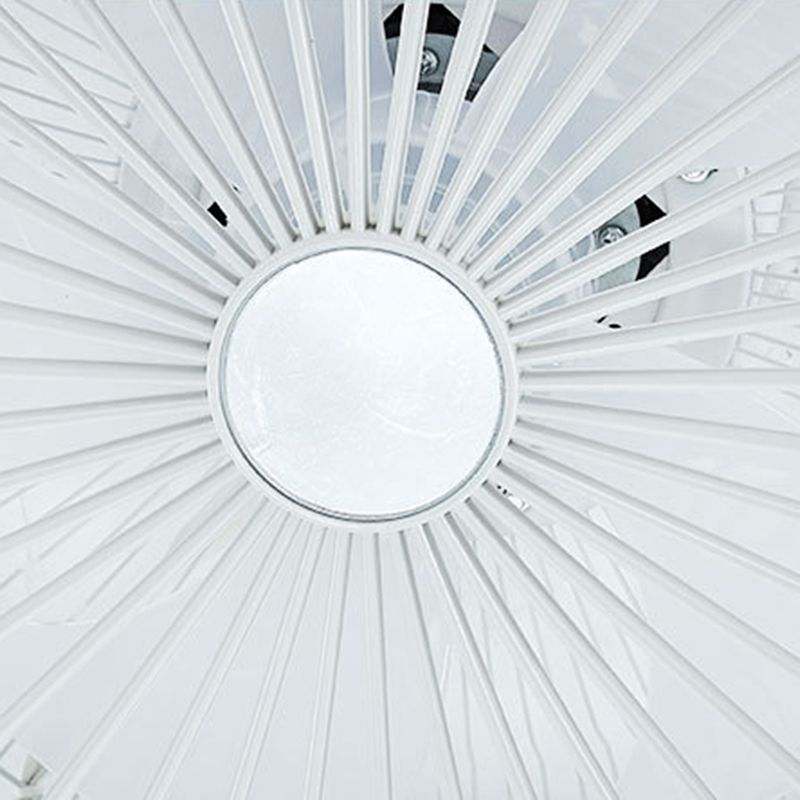 Schlafzimmer LED -Deckenlüftungslampe Makkaronstil Semi -Flush -Licht mit kreisförmiger Acrylschatten