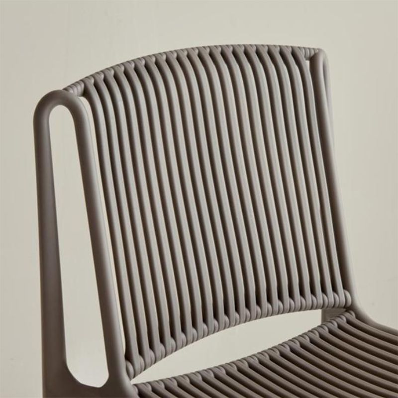 Home Indoor Armless Dining Chairs Slat Back Stacking Side Chair