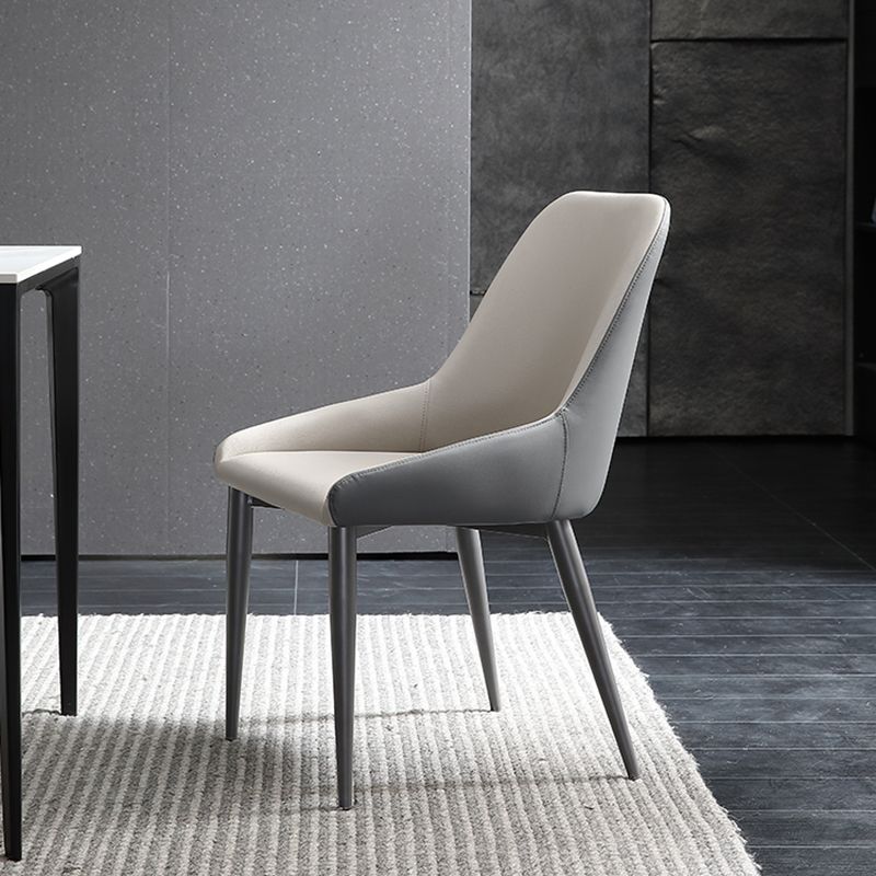 Contemporary Dining Chair Arm Side Chair for Kitchen with Metal Legs