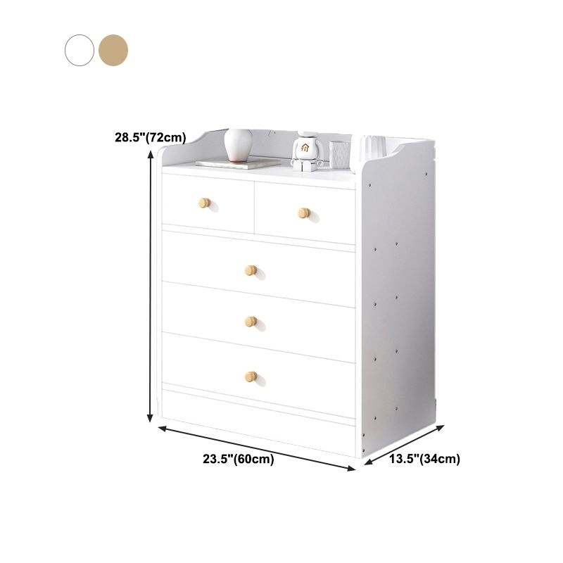Modern Wooden Chest Bedroom Vertical Storage Chest with 4 / 5 / 6 Drawers