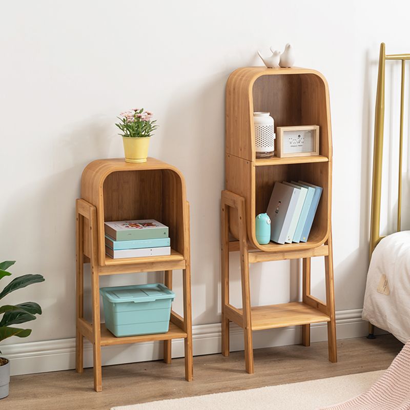 Vertical Contemporary Bamboo Bookcase Closed Back Bookshelf for Home