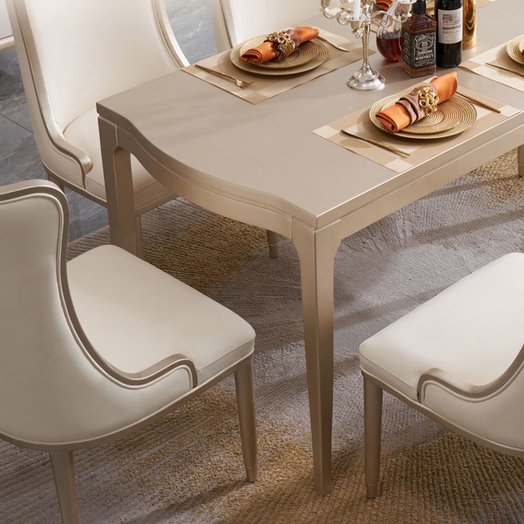 Nordic 1/2/7 Pieces Furniture Rectangle Stone Dining Table Set in White