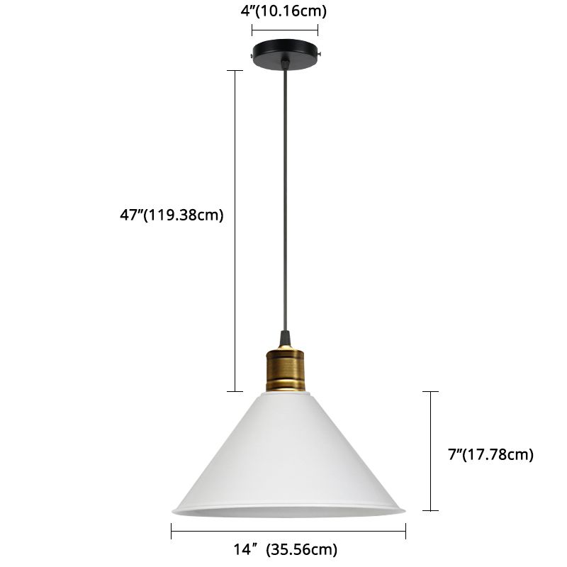 Metal Tapered Hanging Light Nordic Modern Style 1 Light Restaurant Ceiling Pendant Lamp