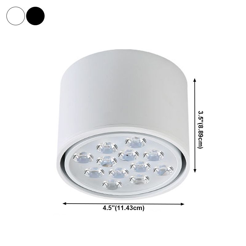 Cylindrical Shape Ceiling Lamp Modern Simple Style Aluminium 1 Light Flush Mount for Aisle