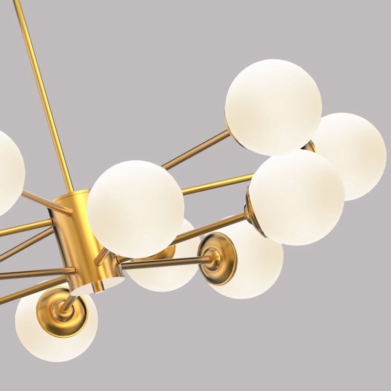Nordic Style Molecular Styling Chandelier White Glass Orb Multi-light Pendant Lamp for Dining Room