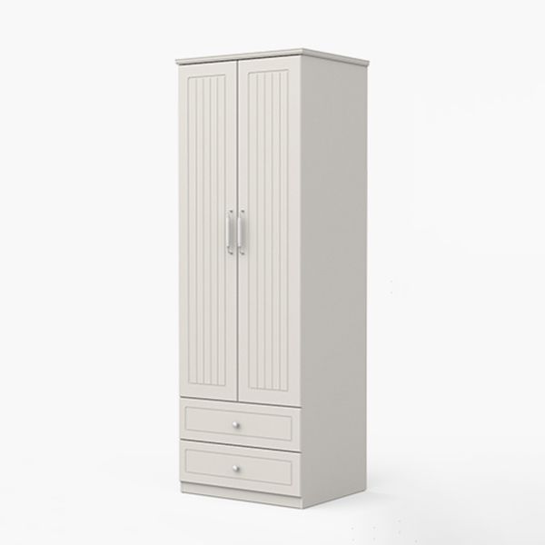 Contemporary Style Wardrobe Wood 2-Drawer Wardrobe Closet for Bedroom