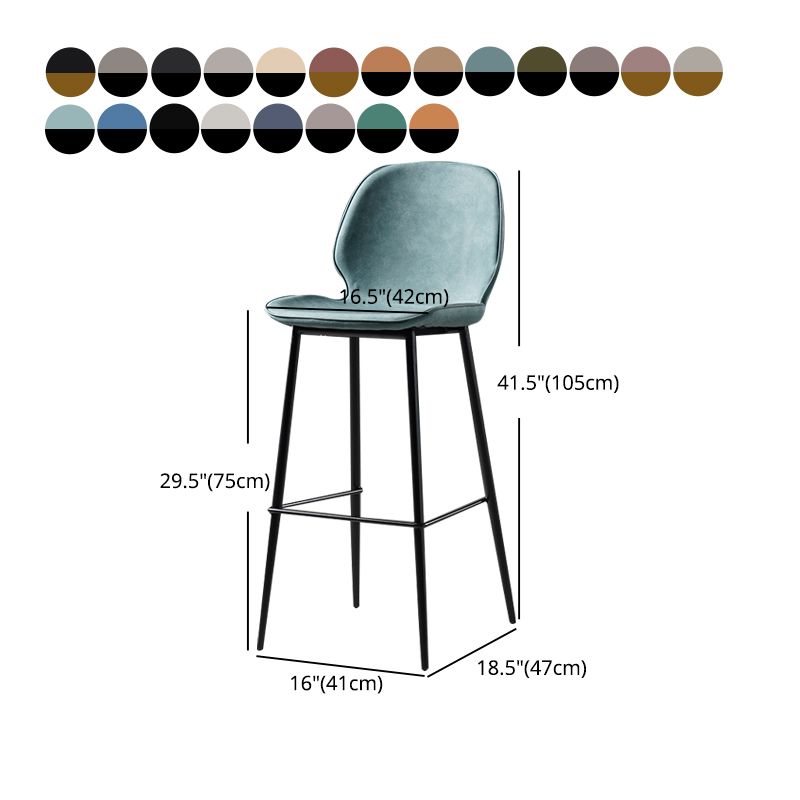 Scandinavian Footrest Matte Finish Barstool Restaurant Leather Stool