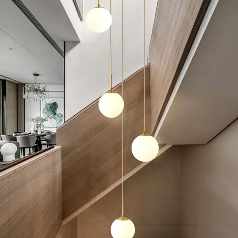 Globe Glass Pendant Light in Modern Creative Style Copper Single Hanging Lamp for Dining Room