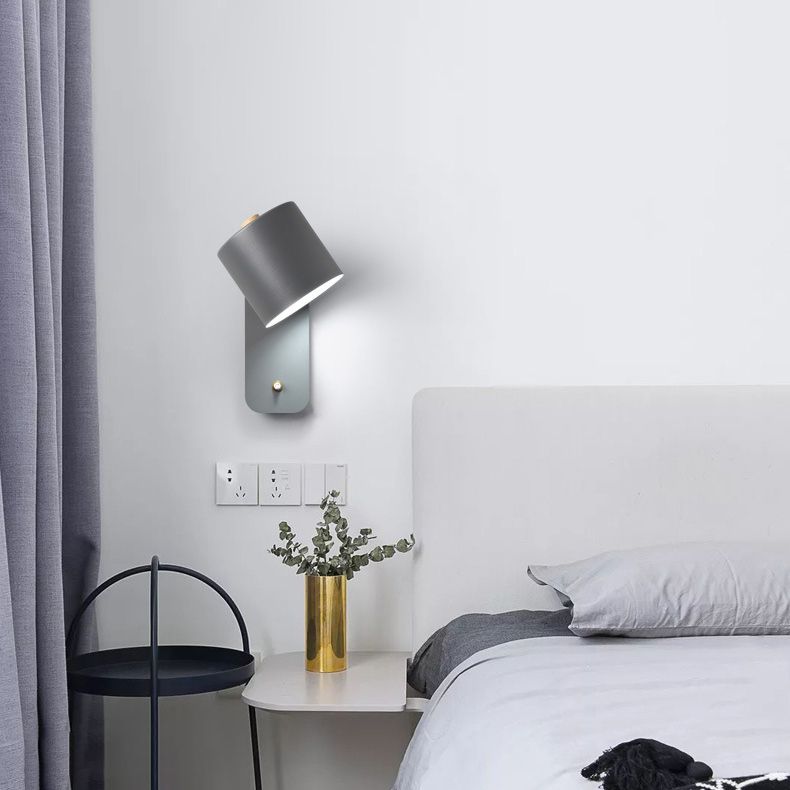 Schlafzimmer einfache Leuchtenleuchten 1 Blub Metall Drehwandmontierte Beleuchtung