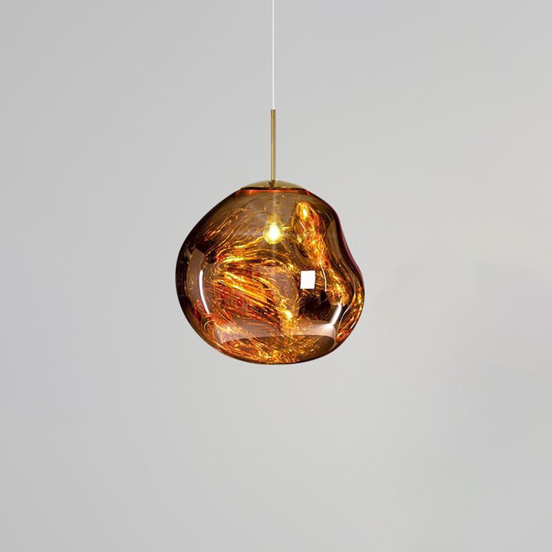 Irregular Electroplated Lava Glass Pendant Light 1 Lights Minimalist Post-modern Lighting Fixture for Restaurant Bar