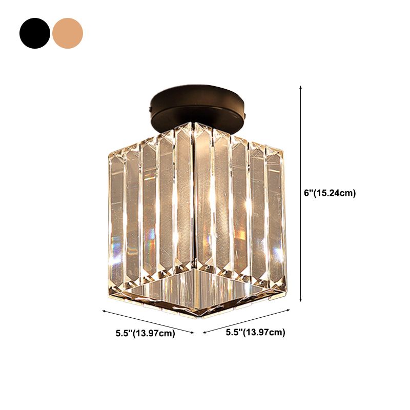 Crystal Geometric Flush Mount Light Modern Style 1 Light Flush Ceiling Light Fixtures