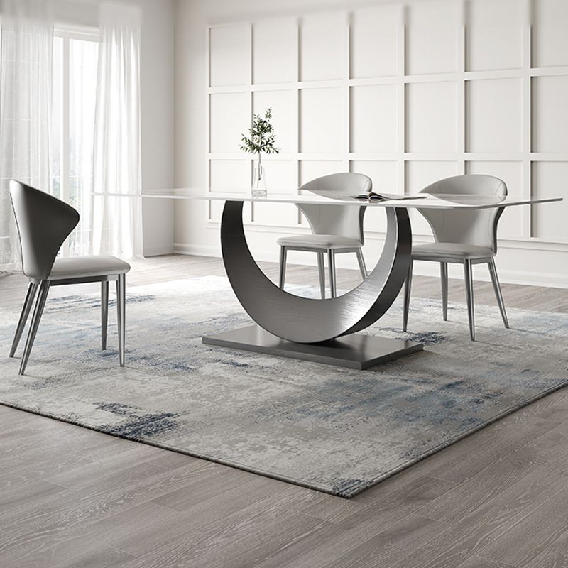 Industrial Dinner Table Stone Rectangle Dining Site Table for Dining Room