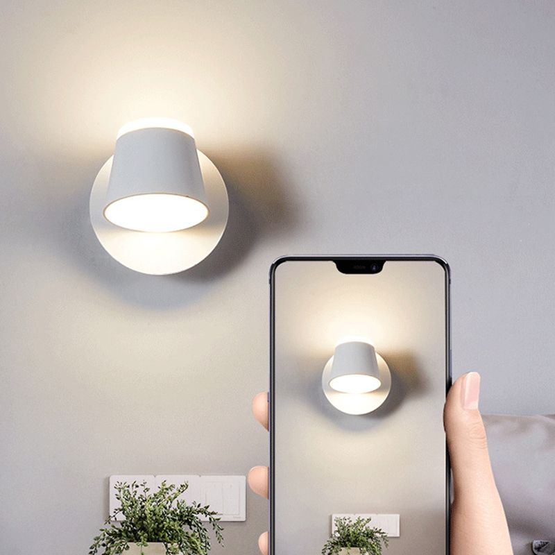 Nordic Style Aluminum Wall Light Geometry Cylinder Rotatable Wall Lamp for Bedroom