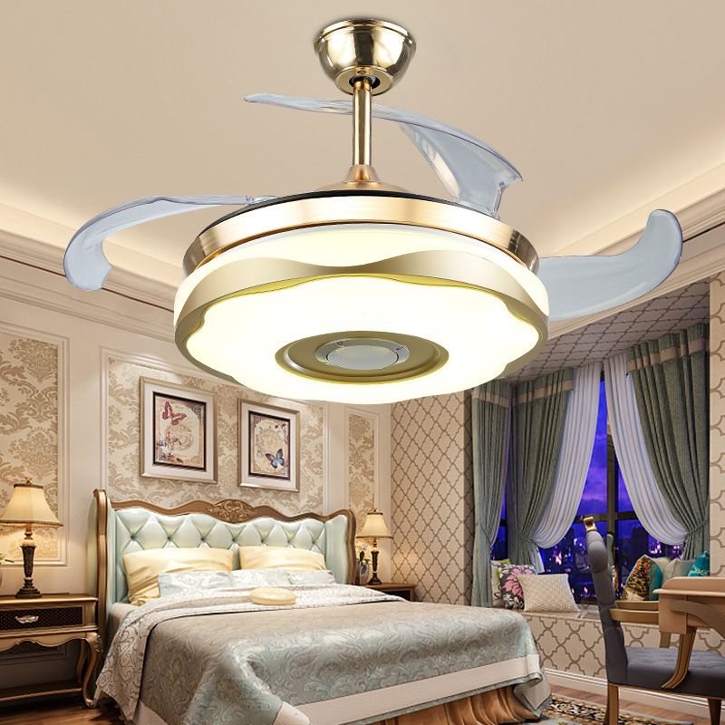 Einfachheit Blume 4 Klingen Halbmontage Licht Acryl Wohnzimmer LED Deckenventilator, 19 "breit
